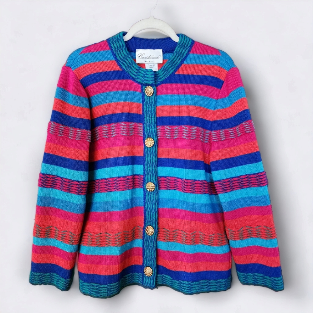 Vintage 1964-1973 Castlebrook Cardigan Sweater Jacket Size 8